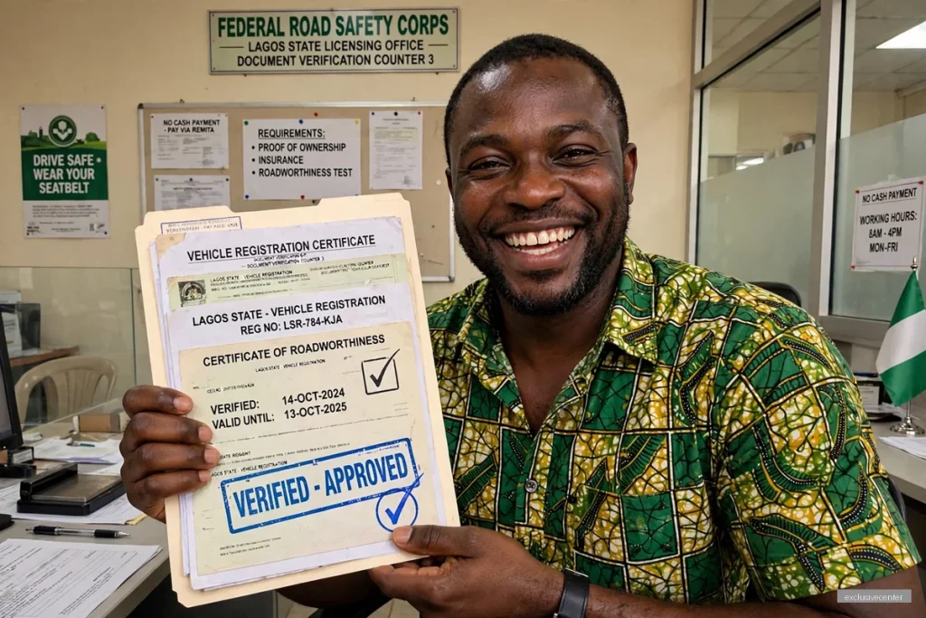 car owner holding verified original vehicle papers Nigeria