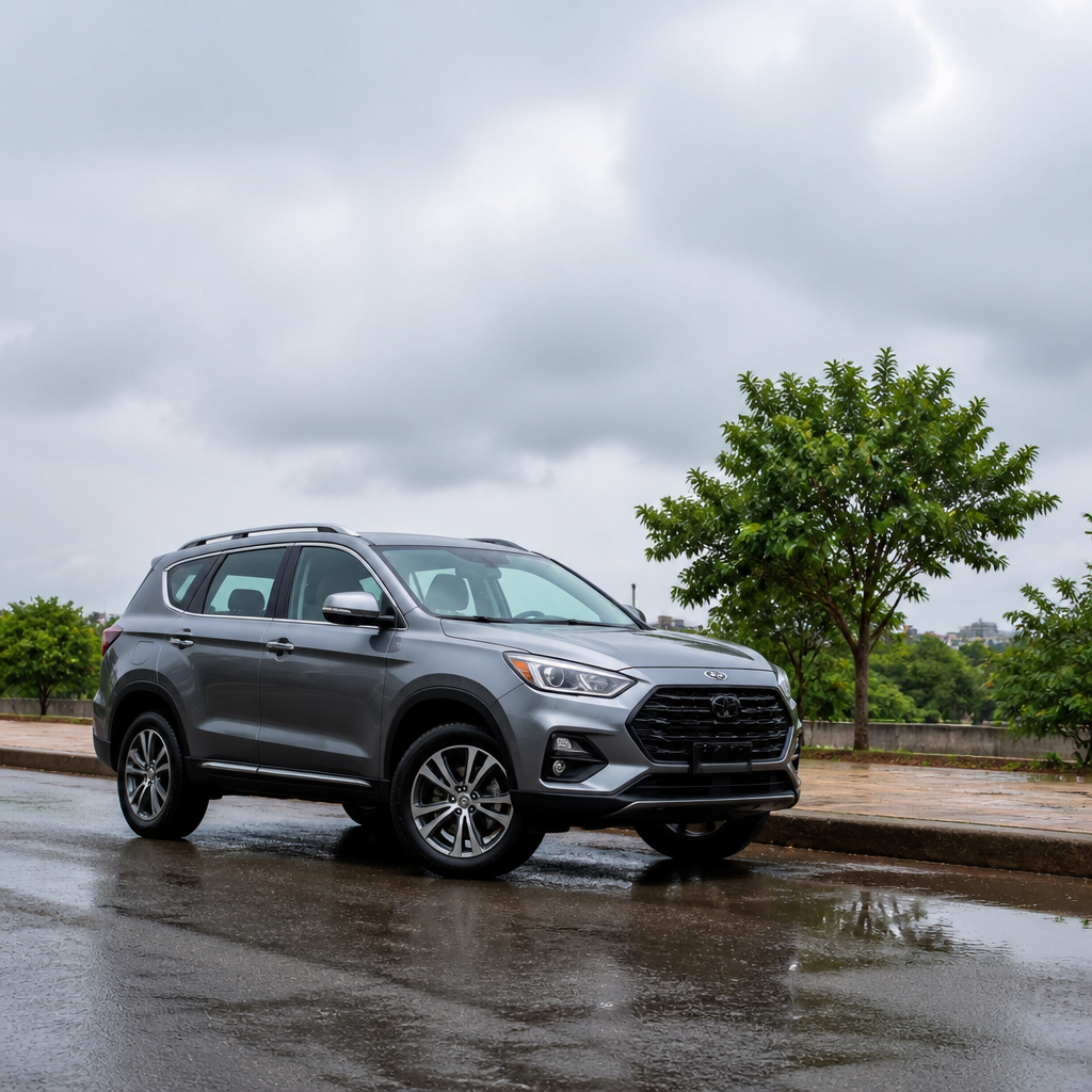 SUV with suitable tyres for Nigerian roads after rain
