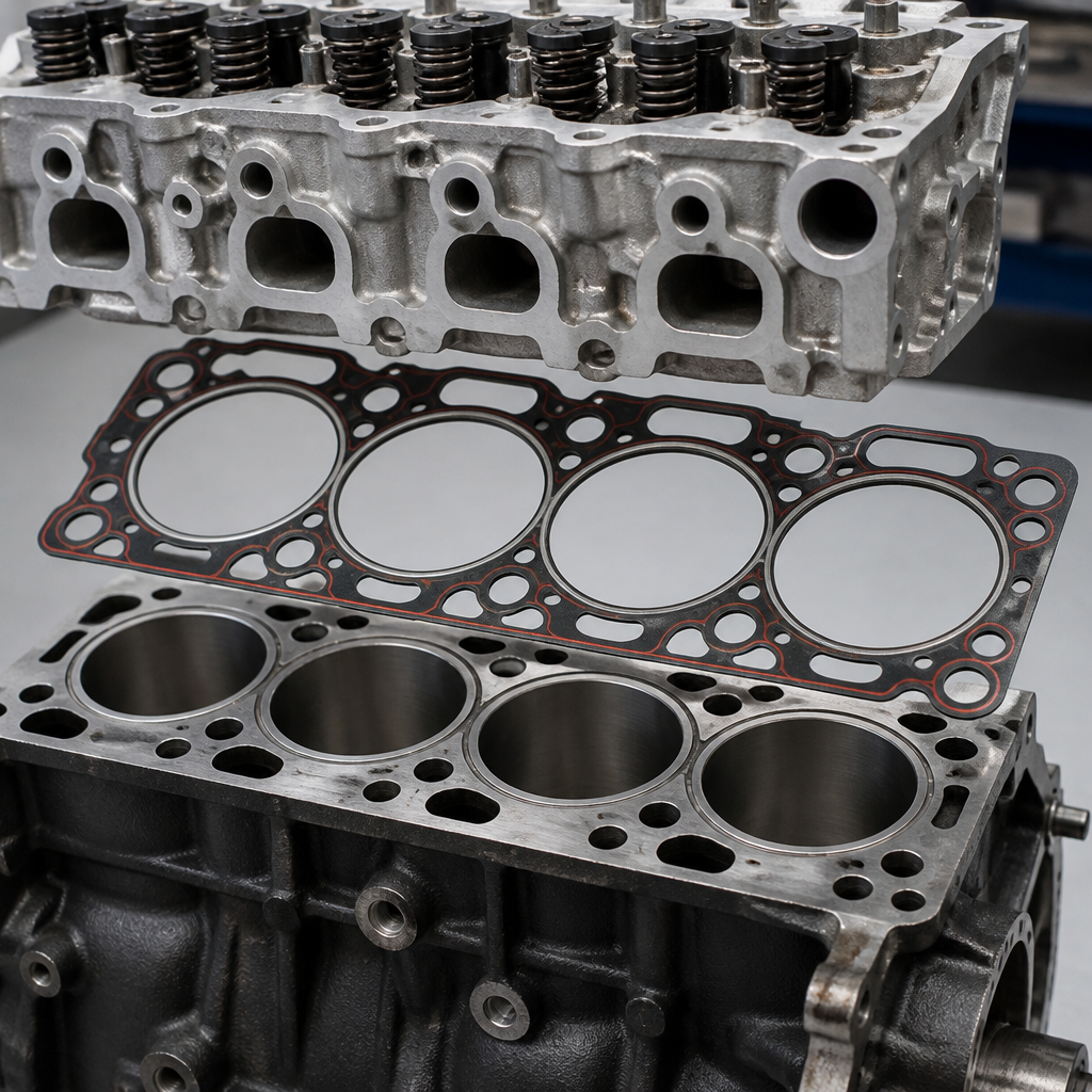 Head gasket between the cylinder head and engine block