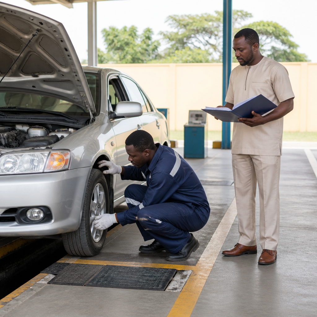 Vehicle inspection and document renewal preparation in Nigeria